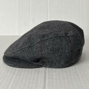 Stetson Gray Herringbone Wool Blend Newsboy Cab Flat Hat Driver Cap Beret Hat S